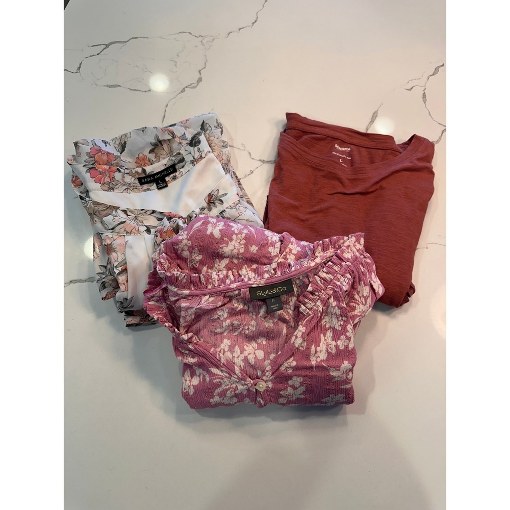 Womens‎ Top Bundle Sara Michelle Style & Co Sonoma Floral Blouse Tee Large PL